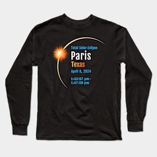 Paris Texas Tx Total Solar Eclipse 2024 1 Long Sleeve T-Shirt